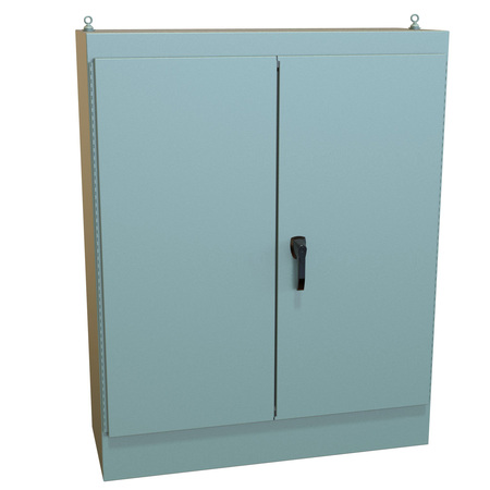 HAMMOND MFG. N12 Freestanding Enclosure, Double Door, 60 x 48 x 18, Steel/Gray 1418AW18